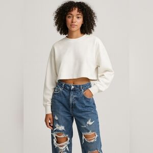 Womens AMERICAN EAGLE Straight Leg Distressed Jeans, Size 0 Short.